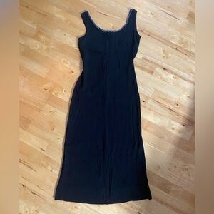 Taurus II LBD crepe textured black tie-waist straight dress